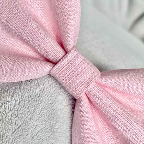 Baby Pink Linen Dog Bow Tie