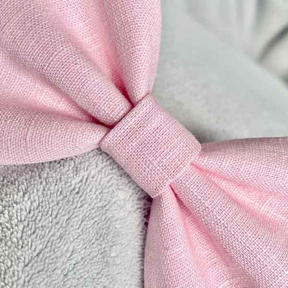 Baby Pink Linen Dog Bow Tie