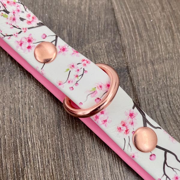 Blooming Blossom Printed Pink Dog Collar