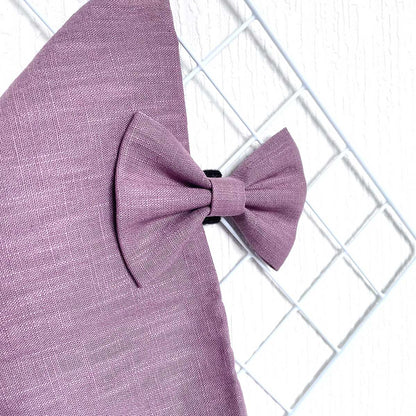 Elderberry Lilac Linen Dog Bow Tie