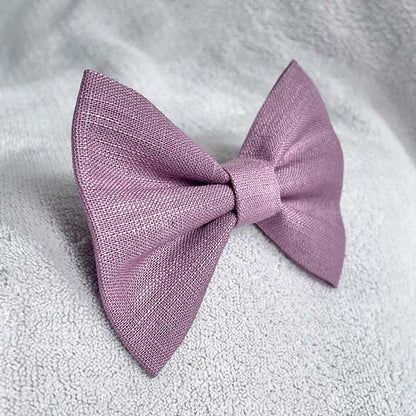 Elderberry Lilac Linen Dog Bow Tie