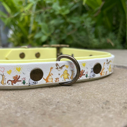 Everyone Needs a Friend Printed Pastel Yellow Dog Collar