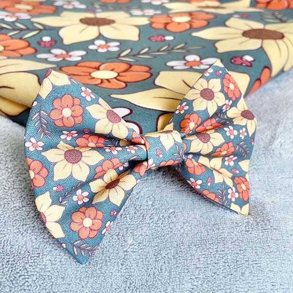 Floral Fall Dog Bow Tie