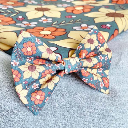 Floral Fall Dog Bow Tie