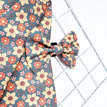 Floral Fall Dog Bow Tie