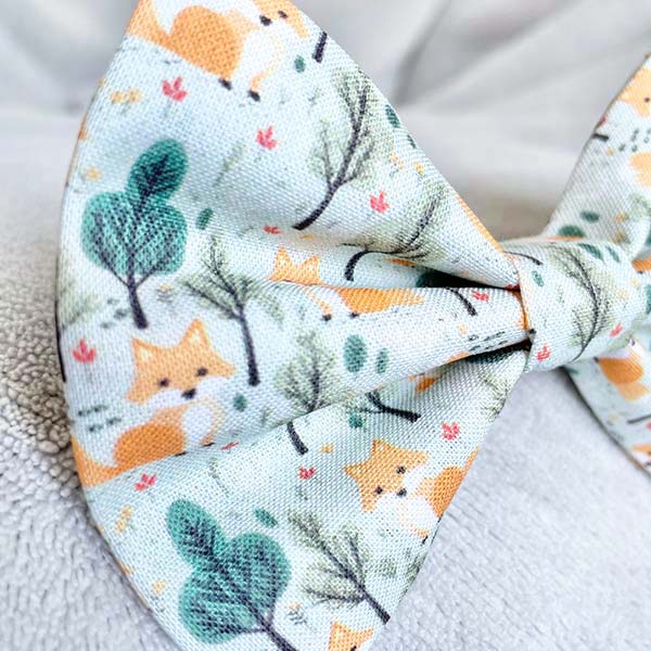 Forest Fox Dog Bow Tie