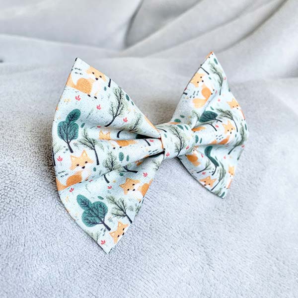 Forest Fox Dog Bow Tie