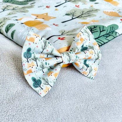 Forest Fox Dog Bow Tie