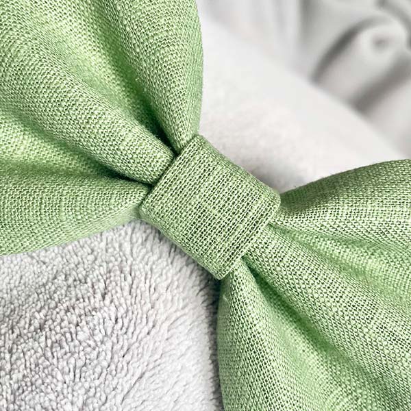 Green Tea Linen Dog Bow Tie