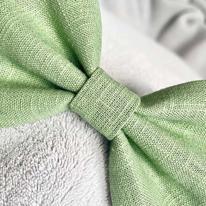 Green Tea Linen Dog Bow Tie