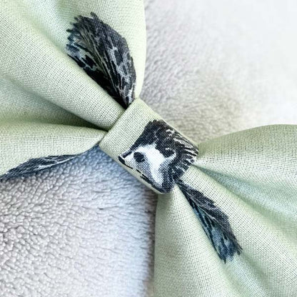 Harriet Hedgehog Green Dog Bow Tie