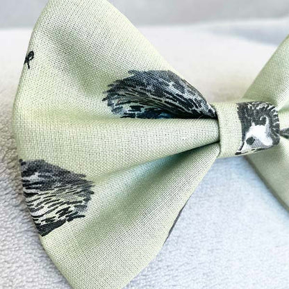 Harriet Hedgehog Green Dog Bow Tie