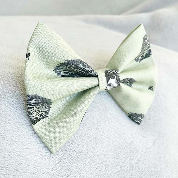 Harriet Hedgehog Green Dog Bow Tie