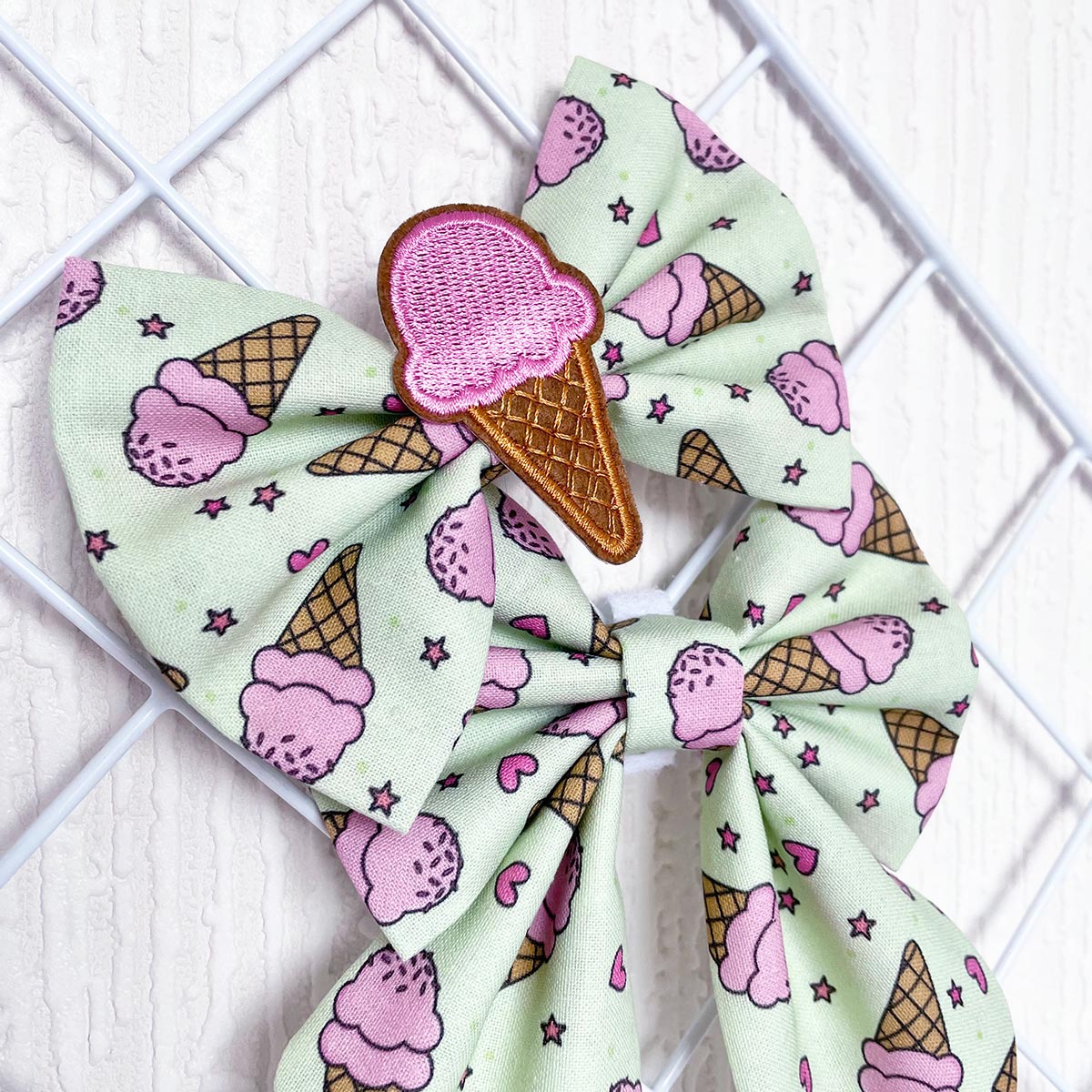 Ice Cream Delight Dog Bow Tie and Sailor Bow