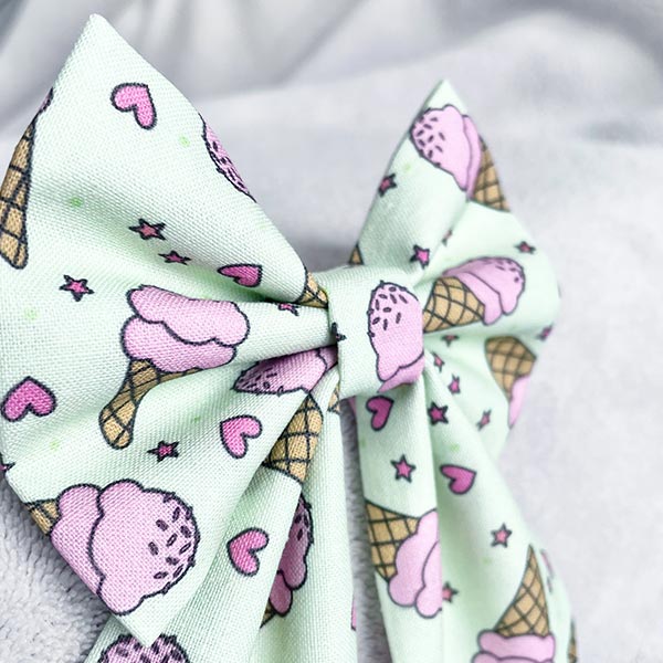 Ice Cream Delight Dog Bow Tie and Sailor Bow