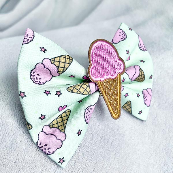 Ice Cream Delight Dog Bow Tie and Sailor Bow