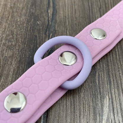 Lilac Pastel Hex Waterproof Dog Collar