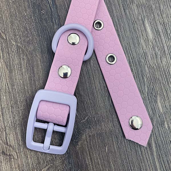 Lilac Pastel Hex Waterproof Dog Collar