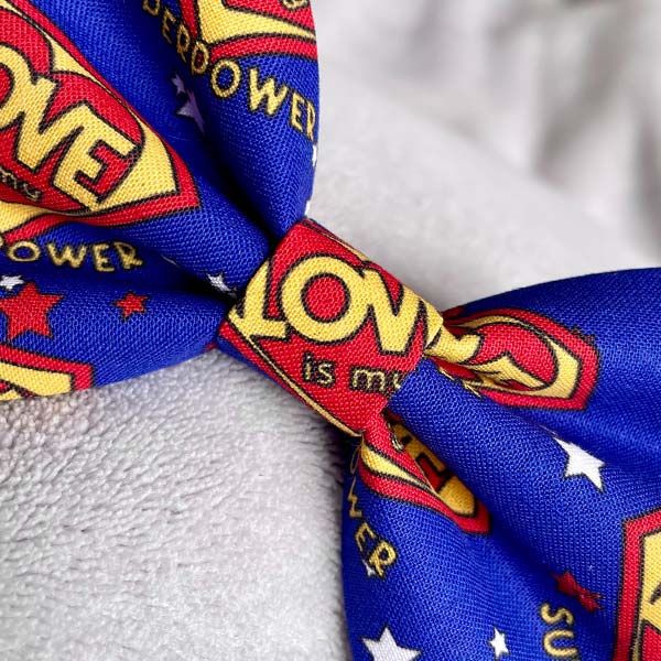 Love Is My Superpower Dog Bow Tie