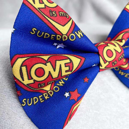 Love Is My Superpower Dog Bow Tie