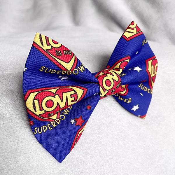 Love Is My Superpower Dog Bow Tie