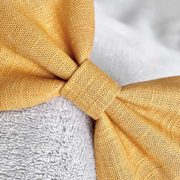 Mustard Linen Dog Bow Tie