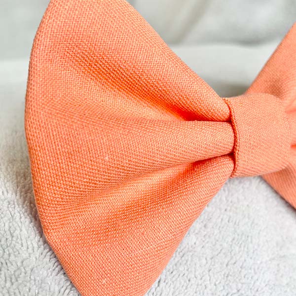 Orange Denim Dog Bow Tie