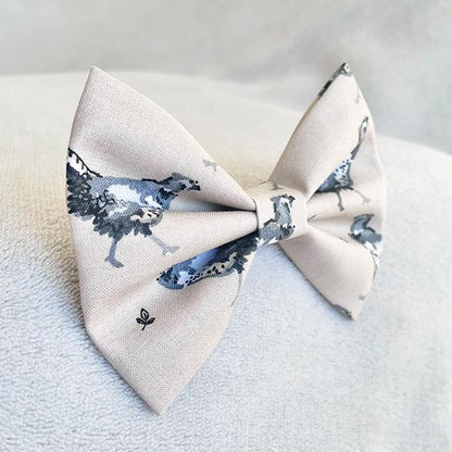 Phoebe Pheasant Beige Dog Bow Tie