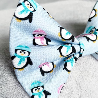 Playful Penguins Dog Bow Tie