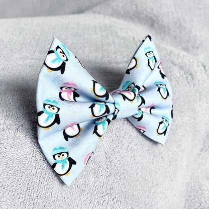 Playful Penguins Dog Bow Tie