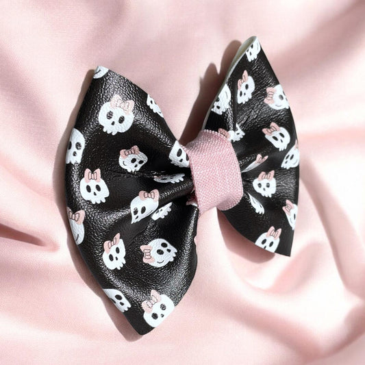 Pretty Dead Leatherette Dog Bow Tie