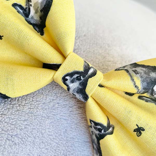 Rosie Rabbit Yellow Dog Bow Tie