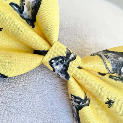 Rosie Rabbit Yellow Dog Bow Tie