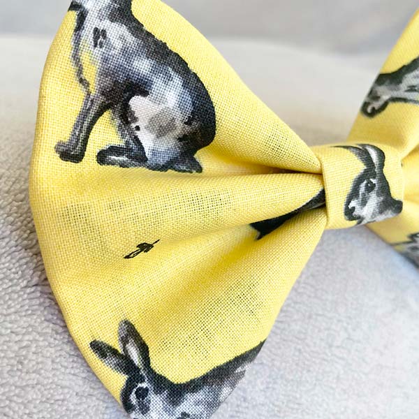 Rosie Rabbit Yellow Dog Bow Tie