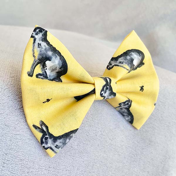 Rosie Rabbit Yellow Dog Bow Tie