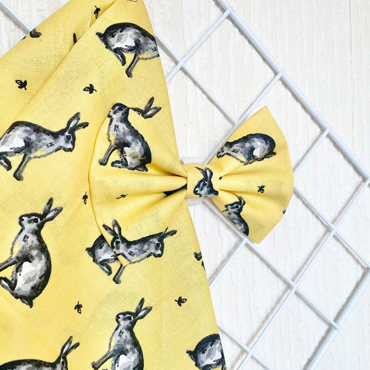 Rosie Rabbit Yellow Dog Bow Tie