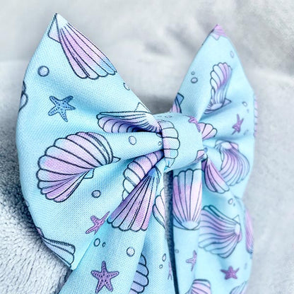 Seashells on the Seashore Dog Bow Tie and Sailor Bow