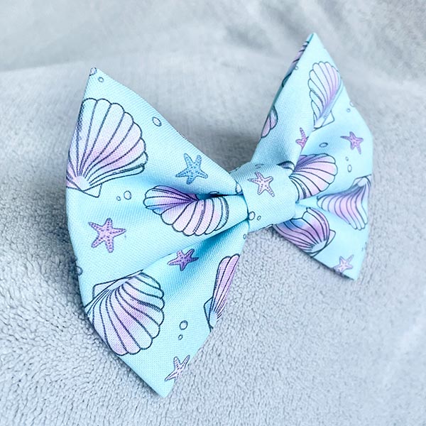 Seashells on the Seashore Dog Bow Tie and Sailor Bow