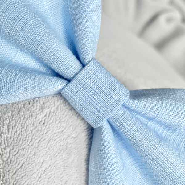 Sky Blue Linen Dog Bow Tie