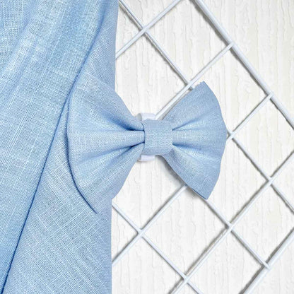 Sky Blue Linen Dog Bow Tie