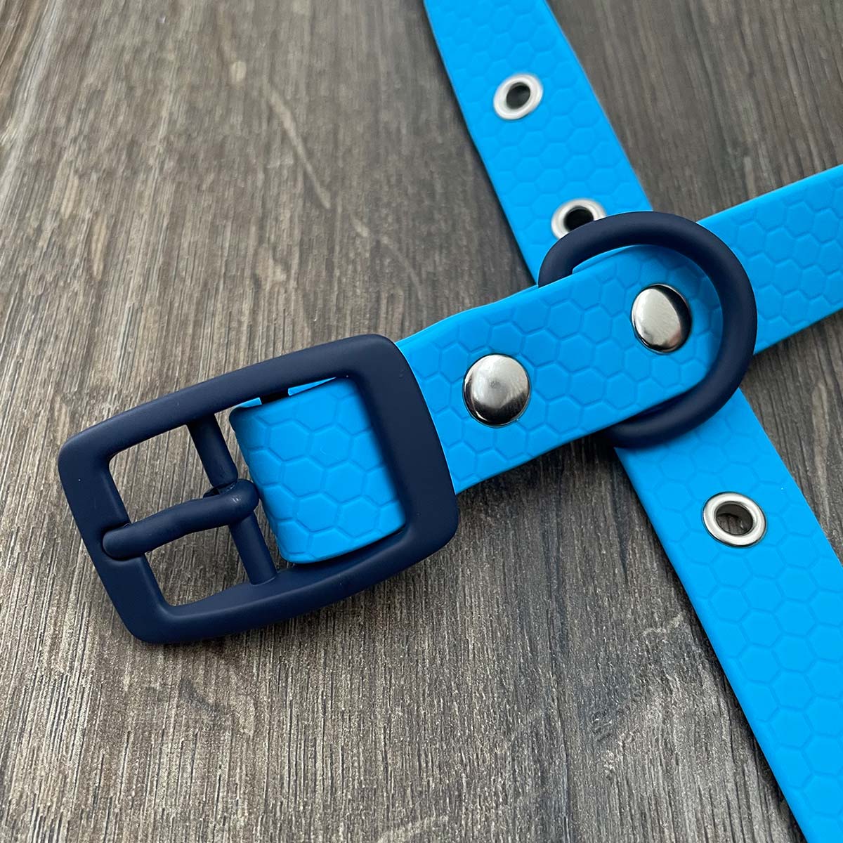 Sky Blue Pastel Hex Waterproof Dog Collar