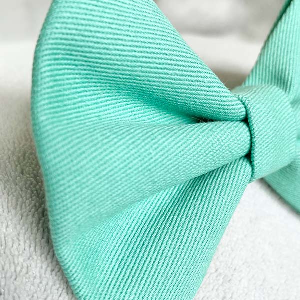 Spearmint Green Denim Dog Bow Tie