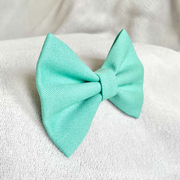 Spearmint Green Denim Dog Bow Tie