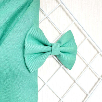 Spearmint Green Denim Dog Bow Tie