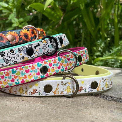 Doodle Dogs Printed Mint Green Dog Collar