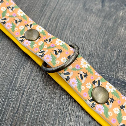 The Bees Knees Printed Yellow Dog Collar