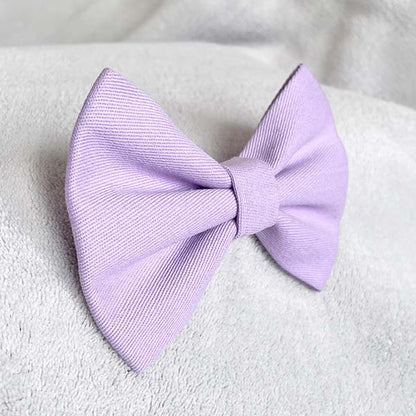 Violet Purple Denim Dog Bow Tie