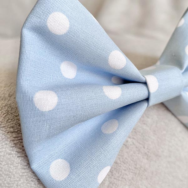 Baby Blue Polka Dot Dog Bow Tie