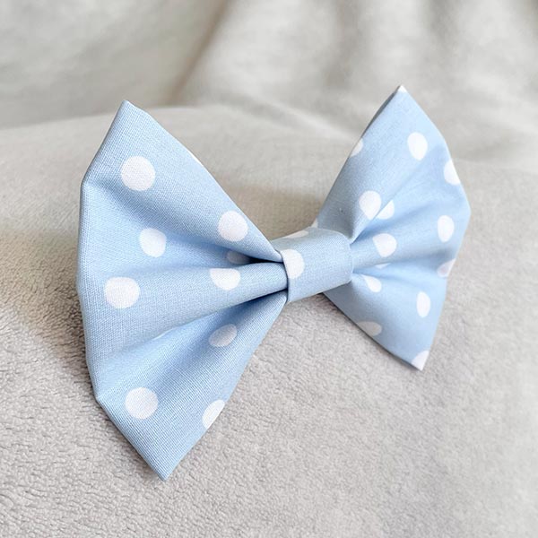 Baby Blue Polka Dot Dog Bow Tie