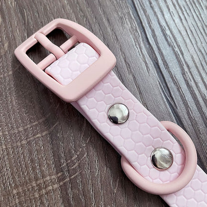 Baby Pink Pastel Hex Waterproof Dog Collar